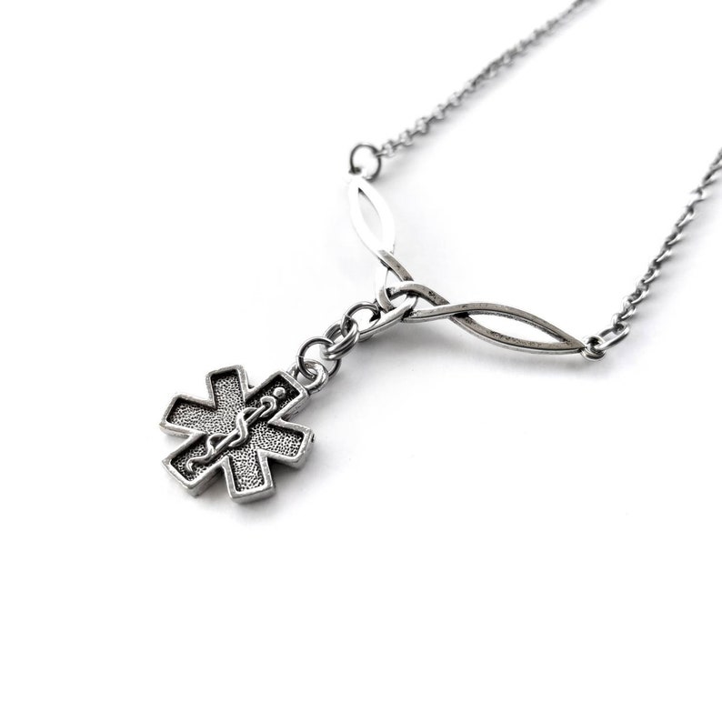 Star of Life Necklace EMS Necklace EMT Graduation Gift Medical Graduation Gift Medical Gift emt gift image 4