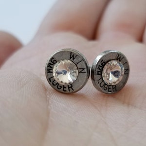 Thin Bullet Stud Earrings image 4