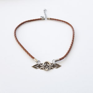 Antique Leather Claddagh Necklace image 3