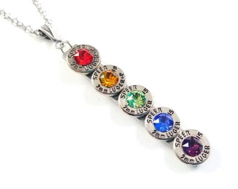 Center Line Rainbow Bullet Necklace