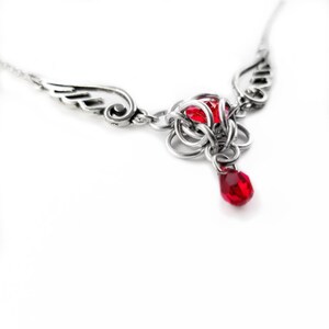 Wings of Fire Necklace Chainmaille Necklace Angel Wing Necklace Chainmaille Jewelry imagem 3