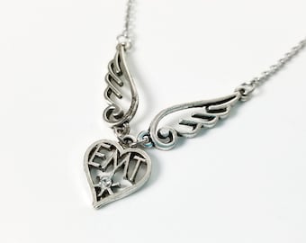 Winged EMT Heart Necklace