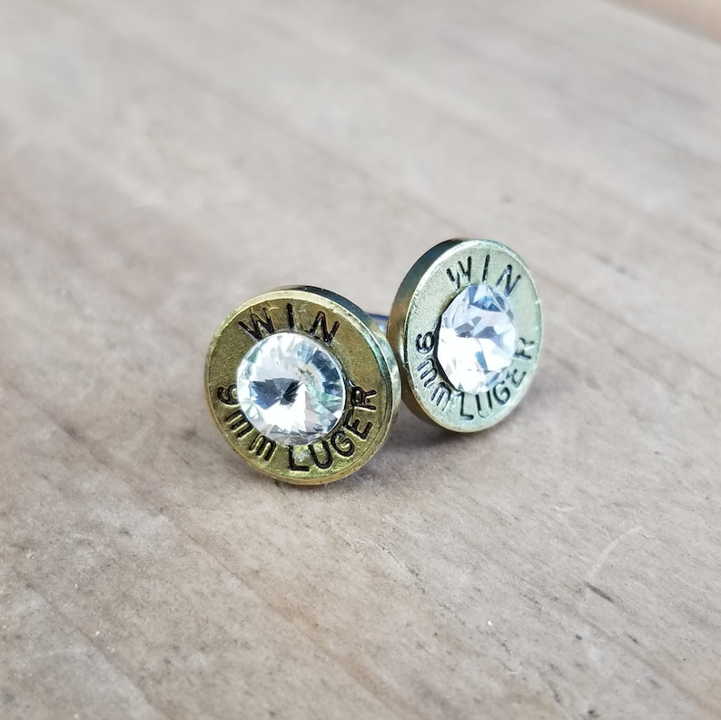 Thin Bullet Stud Earrings image 1