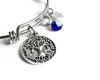 Tree of Life Bangle Bracelet - Family - Bangle Bracelet - Yggdrasil