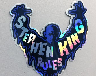 Autocollant holographique Stephen King Rules Salem's Lot | Sticker vampire horreur Halloween