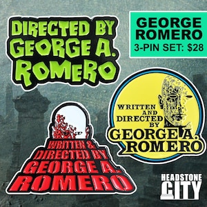 George Romero Horror Zombie Enamel Pin Set