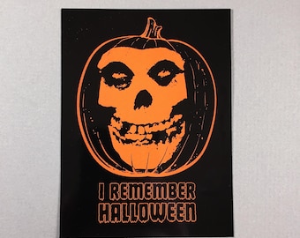 Misfits Inspired I Remember Halloween Sticker | Horror Punk Vinyl Decal | Gothic Halloween Sticker | Retro Horror Music Sticker