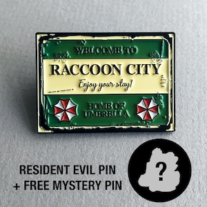 Resident Evil Pin – Welcome to Raccoon City Enamel Horror Collectible, Zombie Game Fan Gift, Survival Horror Badge