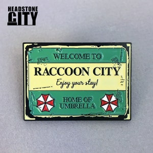 Welcome to Raccoon City Horror Enamel Pin