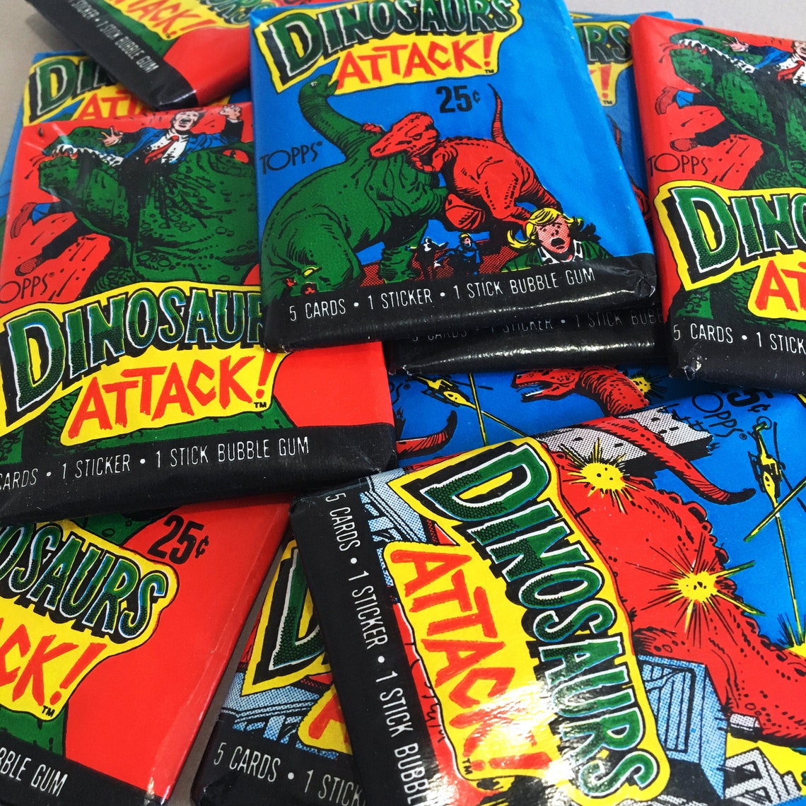 Dinosaurs Attack Horror 80s Trading Cards Etsy