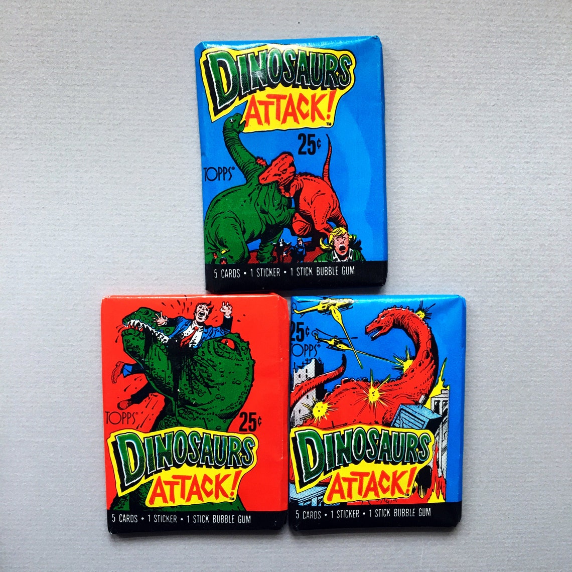 Dinosaurs Attack Horror 80s Trading Cards Etsy