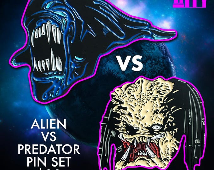 Predator Pin Alien Vs Predator Horror Enamel Pin Set - Etsy