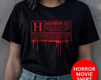 Rated H for Horror Movie Shirt, Scary Gothic Graphic Tee