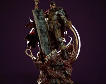 Postać komiksowa inspirowana wojownikiem Berserk | Plik STL modelu 3D