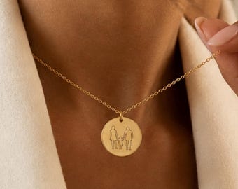 Custom Portrait Jewelry,Photo Necklace,Engraved Picture Pendant, Personalized Memorial Gift for Women Men
