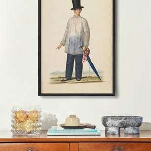 Rich Mestizo Filipino Print, Antique Tipos del Pais Wall Art for Study, Philippine Heritage Gift