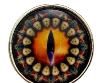 Amber Dragon Eye Snap Charm 20mm