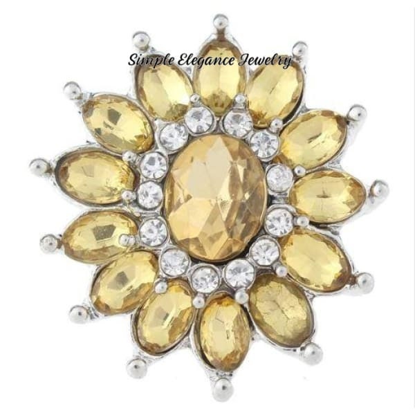 Large Amber Rhinestone Snap Charm 20mm