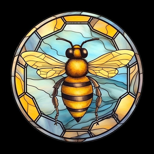 Bright Colored Bee Insect Stained Glass 20mm Snap Charm