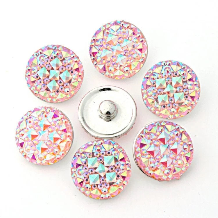 Diamond Cut Acrylic Snap Charm 18mm Etsy UK