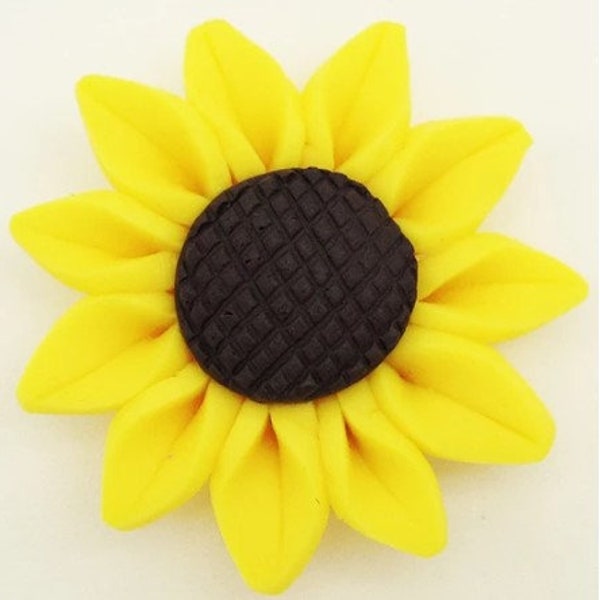 Large Yellow Filo Clay Sunflower 20mm