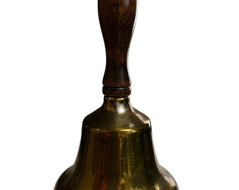 VTG Brass Teachers Hand Bell Desk School Dinner Bell 7.5" Tall