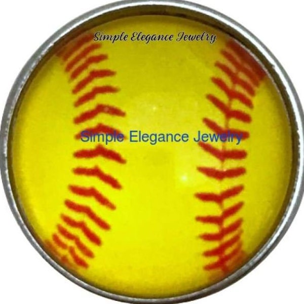 Yellow Girls Softball Snap Charm 20mm