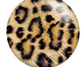 Brown Leopard Print Snap Charm 20mm