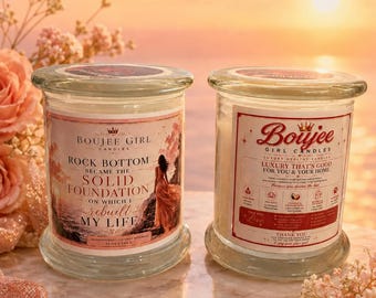 Rock Bottom Kerze | Inspirierende Zitat Kerze | Heilendes Geschenk für Sie | Kokosnuss Bienenwachs Luxus Kerze