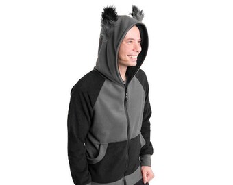 wolf hoodie with ears for guys