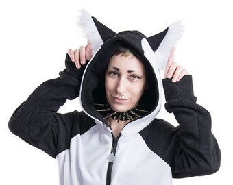 wolf hoodie with ears for guys