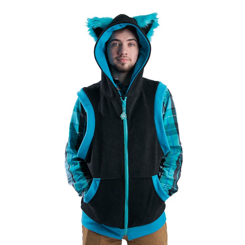 Pawstar Sleeveless Kitty Cat HOODIE Furry Animal Ear Coat Etsy