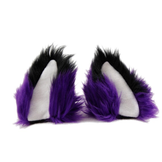 PURPLE FOX ears furry kitty cat EAR wolf NECOMIMI COVERS ONLY cosplay anime