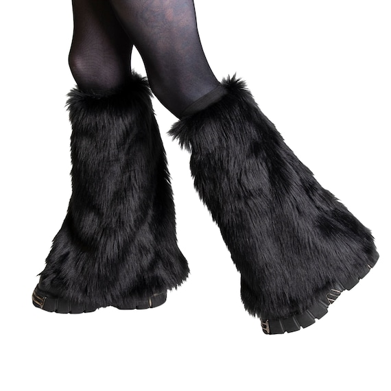 Clothing Boot Cuff Fluffy Soft Furry Faux Fur Leg Warmers Boot Toppers