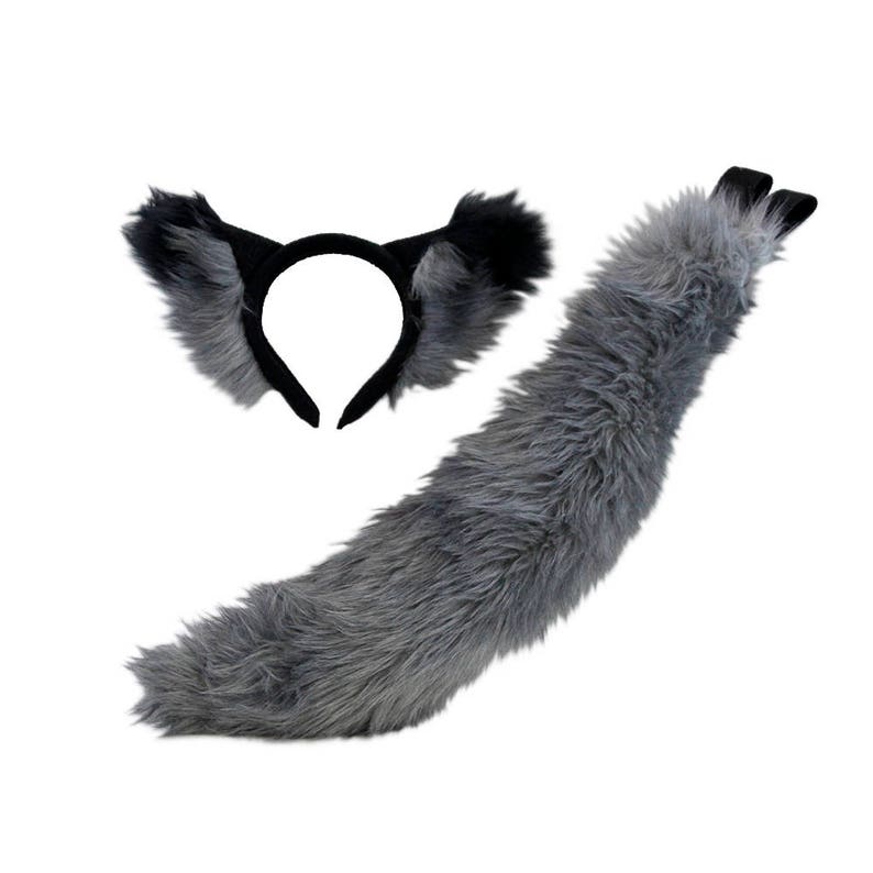 Pawstar Furry WOLF EAR & Mini TAIL Set Combo Deal Headband - Etsy