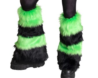 Pawstar STRIPEY Leg Warmers - furry fluffy fluffies dance rave festival cosplay halloween 2550
