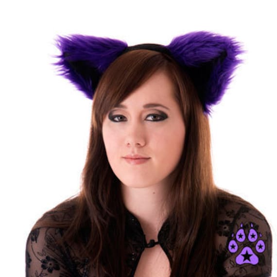 Fluffy Cat Halloween Costume with Black Ears and Tail COSPLAY NEW UNUSED