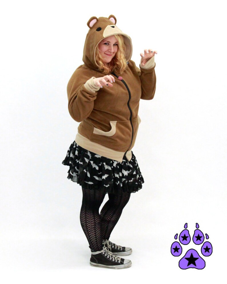 Pawstar Teddy Bear Hoodie Furry Animal Ear Jacket Coat for Etsy