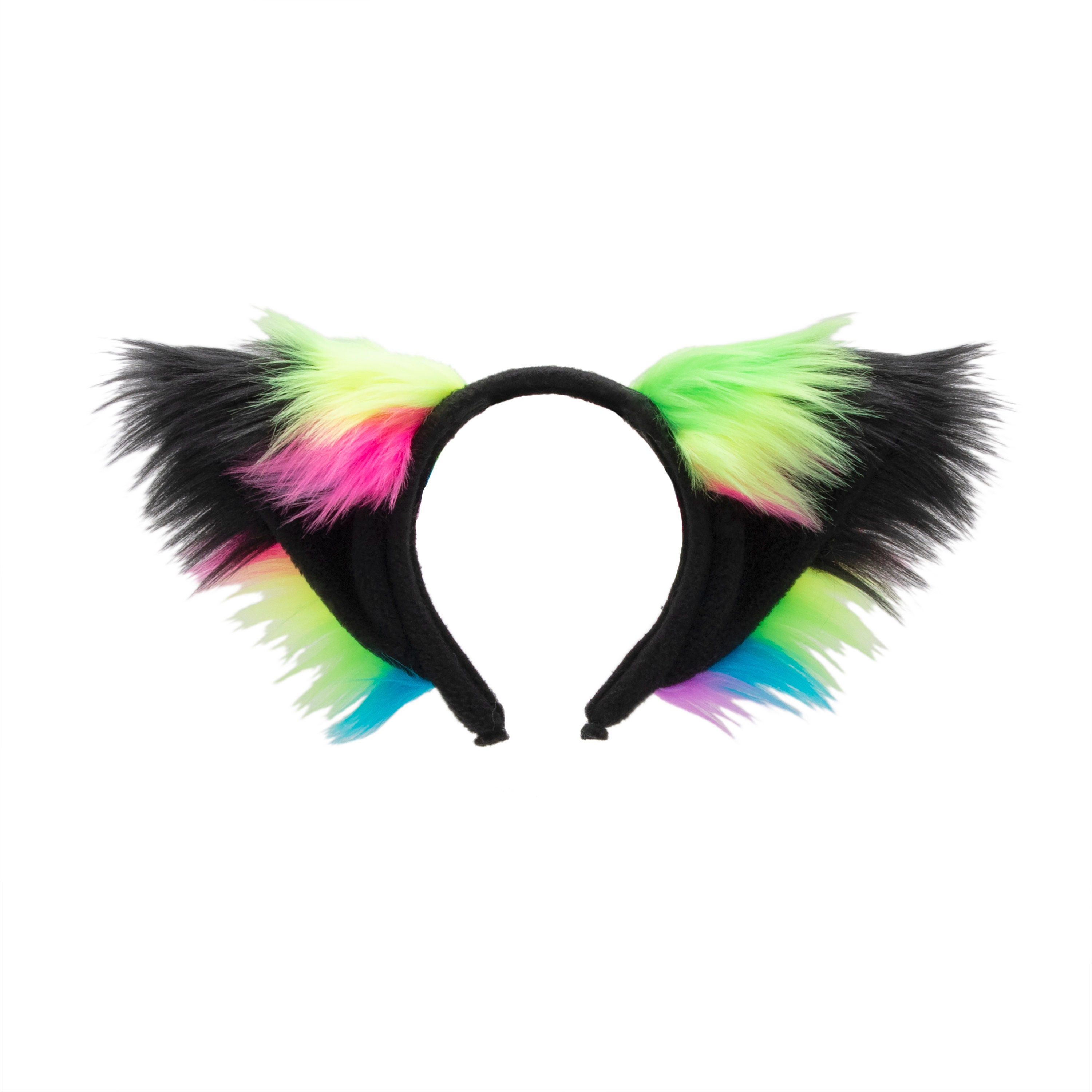 Pawstar Rainbow Fur FOX Ears Headband Neon Pastel Galaxy UV | Etsy