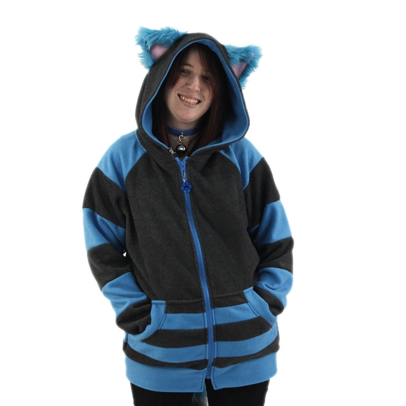Pawstar CHESHIRE Cat HOODIE & Tail Combo Furry Kitty Ears Etsy
