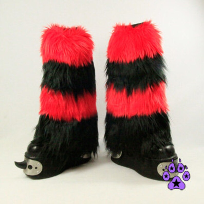 Pawstar STRIPEY Furry Leg Warmers 4 Stripe Fluffies cyber Etsy