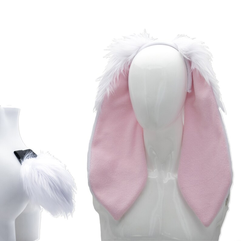 Pawstar Floppy Bunny Ear & Tail Set choose your theme color Etsy