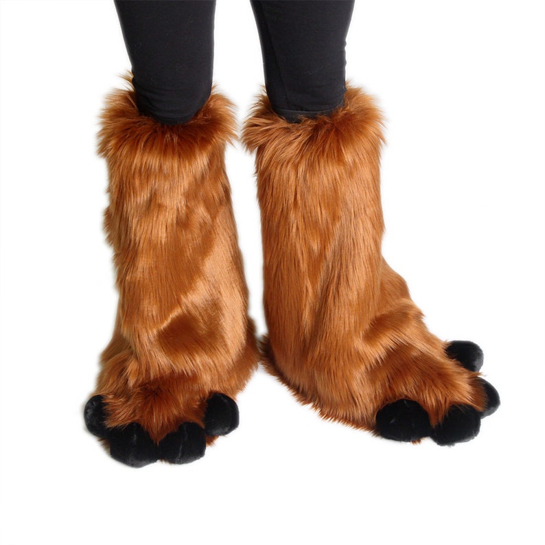 Pawstar Fluffy Foot Paw Covers Fursuit Feet Paws Furry Pink Etsy