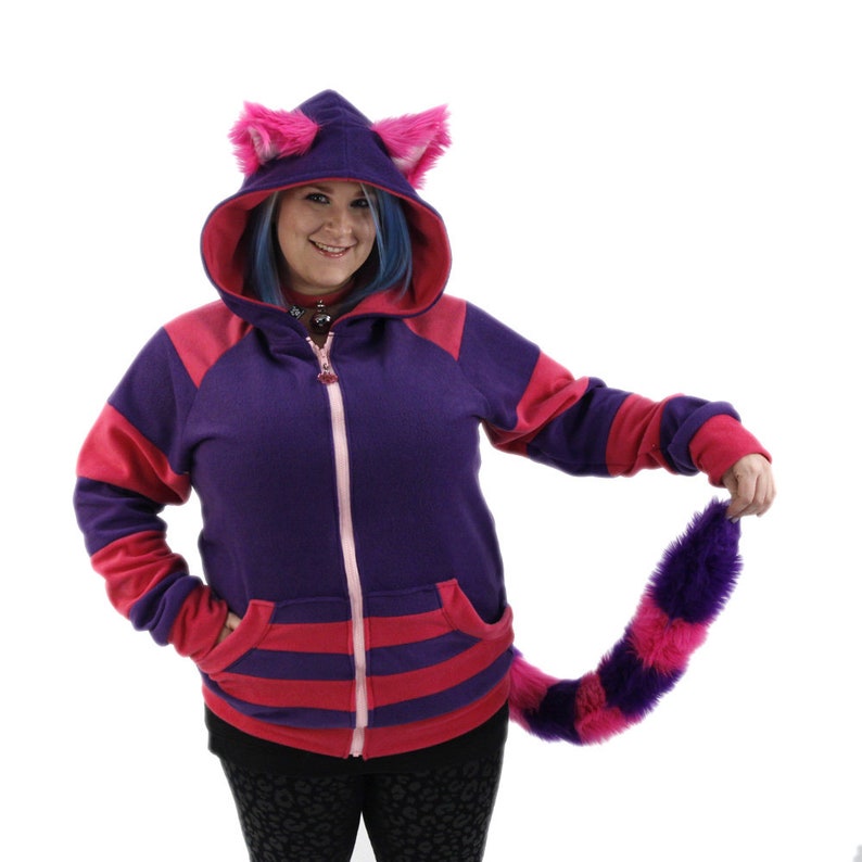 Pawstar CHESHIRE Cat HOODIE & Tail Combo Furry Kitty Ears Etsy