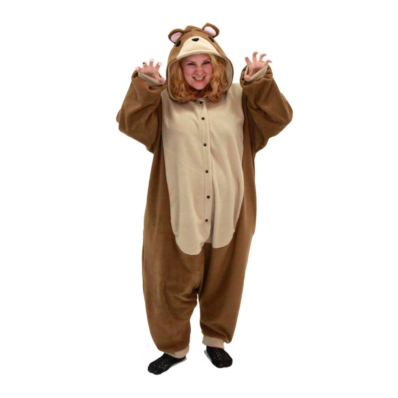 Pawstar TEDDY BEAR KIGU Kigurumi Adult Brown Tan Costume Etsy Australia