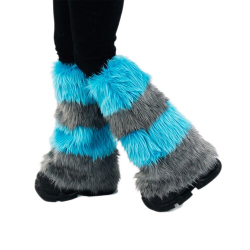 PAWSTAR CHESHIRE Cat Striped Furry Leg Warmers Fluffies Boot Etsy