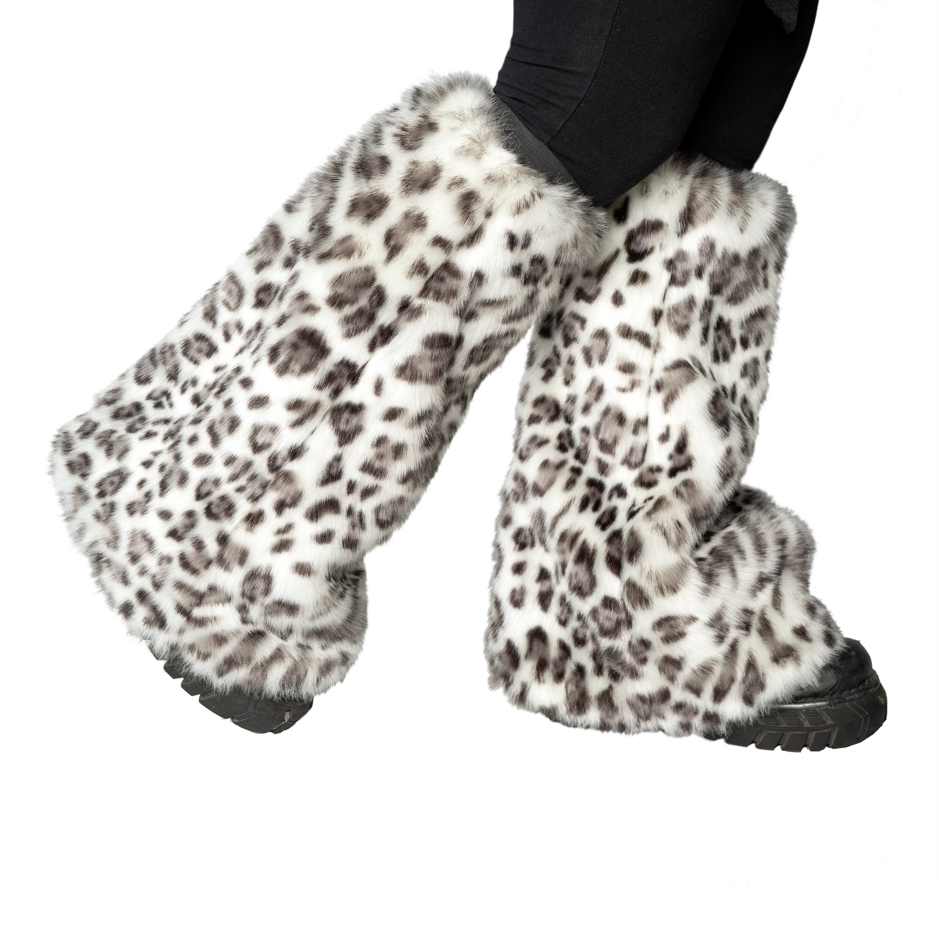 PAWSTAR Snow Leopard Fur Leg Warmers Faux Fur Party - Etsy