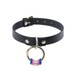 Pawstar PRIDE RING COLLAR - Top Grain Real Leather - Rainbow Gay Pan Trans Bear Bi Ace Queer 5038