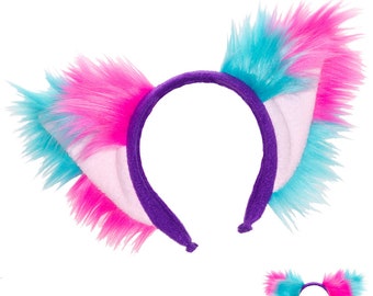 Pawstar Asymmetrical Fox Yip Ear Headband - Perfect for a partial fursuit, Halloween costume, cosplay or just for fun!