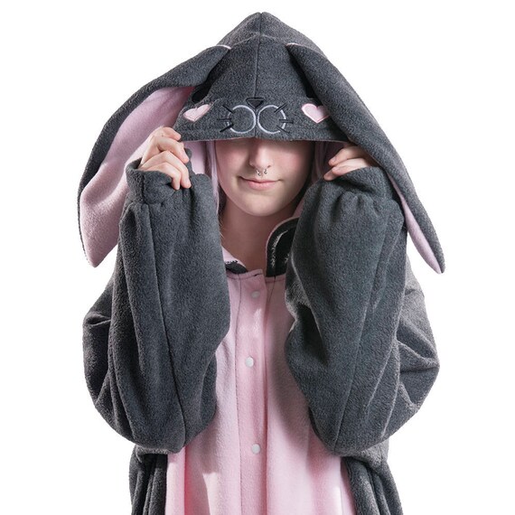 Pawstar Bunny Loves You Kigu Kigurumi White Brown Tan Black Etsy